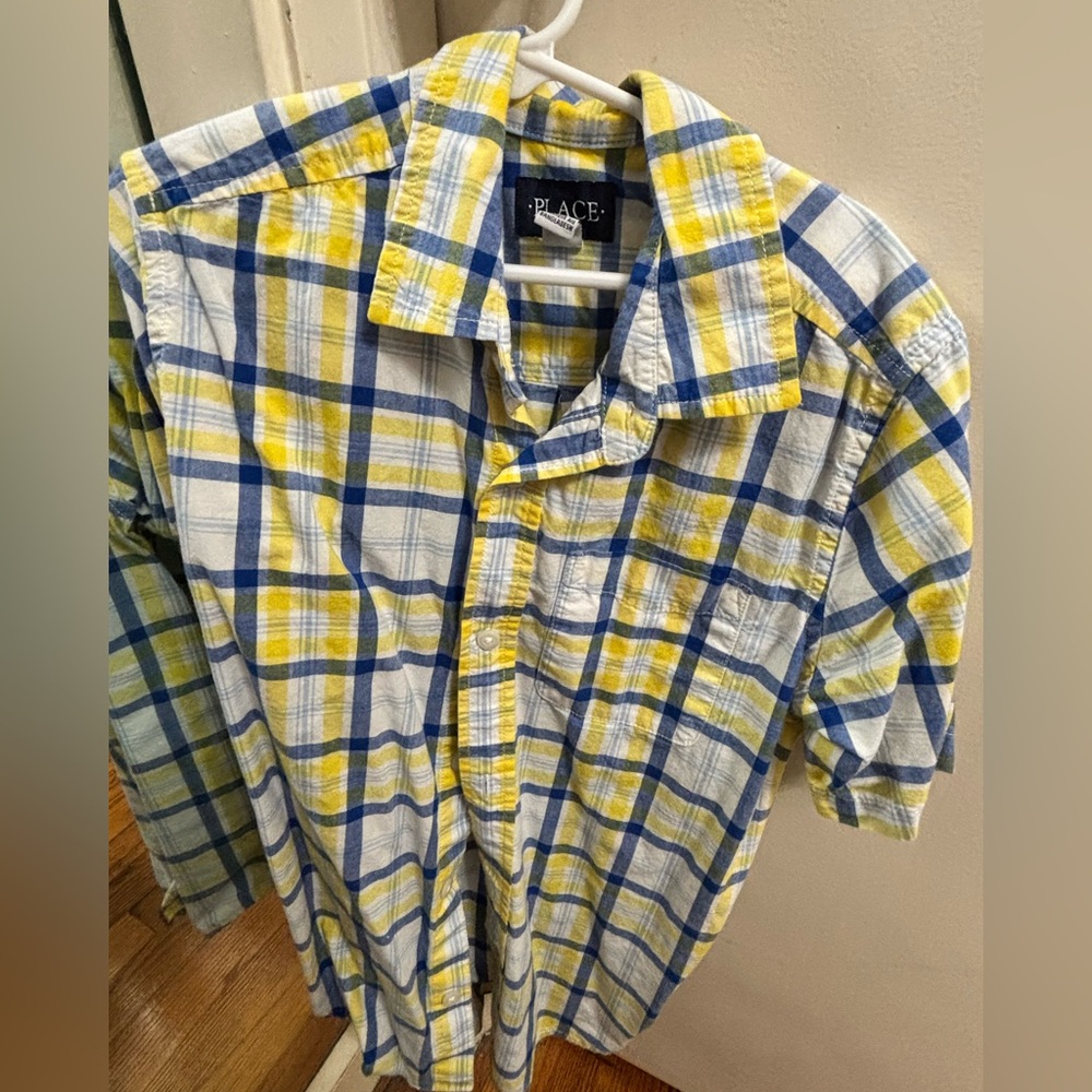 The Children's Place Blue and Yellow Plaid Button-Down Shirt